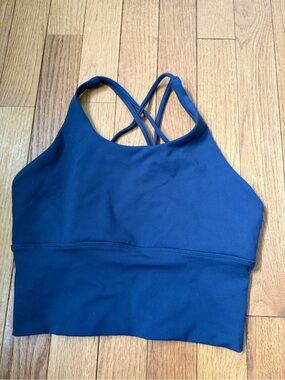 Women's Blue High-Neck Swim Top